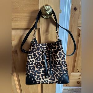 Michael Kors Calf Hair Leopard Bucket Bag
